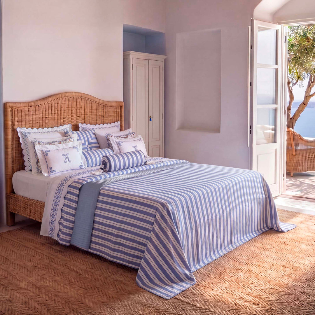 Seferî Bed Cover - White/Blue