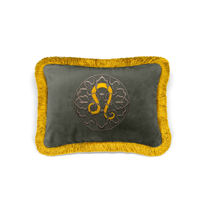 Zodiac Decorative Cushion - Grey/Yellow