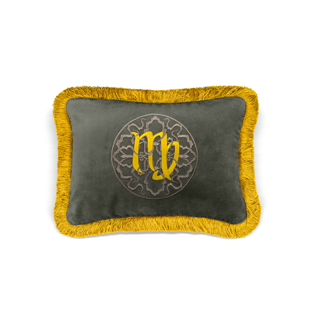 Zodiac Decorative Cushion - Grey/Yellow