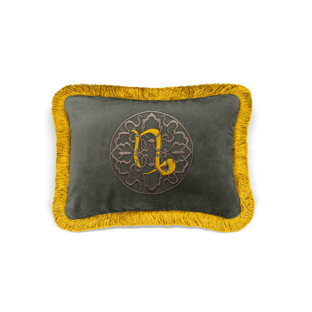 Zodiac Decorative Cushion - Grey/Yellow