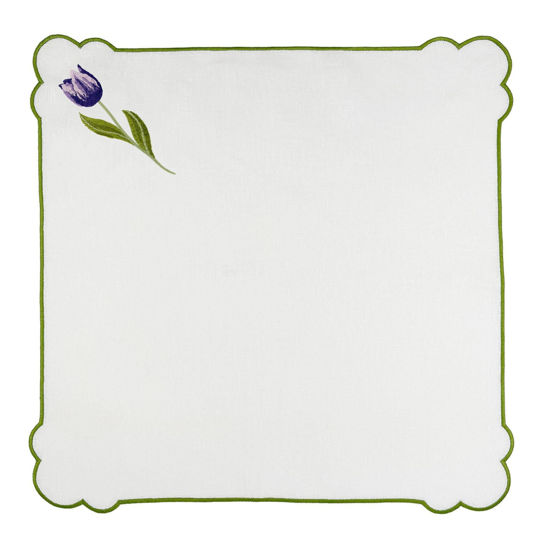 Seferî Embroidered Napkin - Tulip Garden - Set of 4