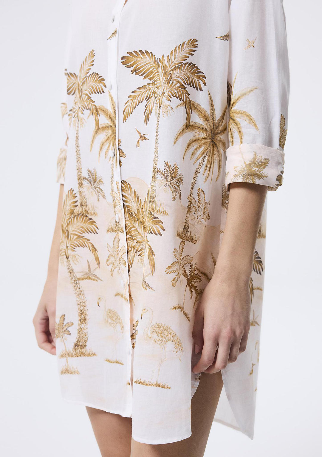 Anka Island Shirt Dress - Mustard
