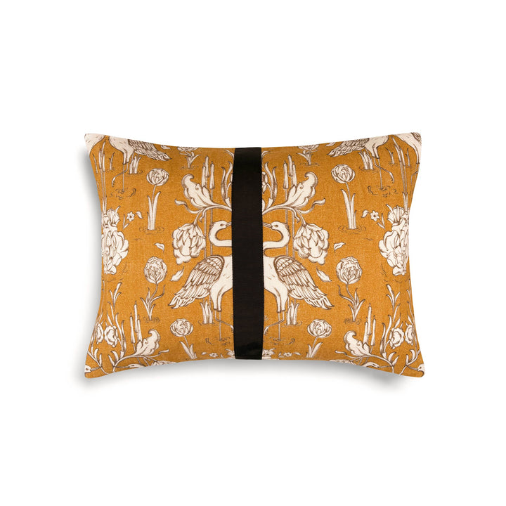 Everbound Decorative Cushion with Band Detail - Mustard - 35x50 cm