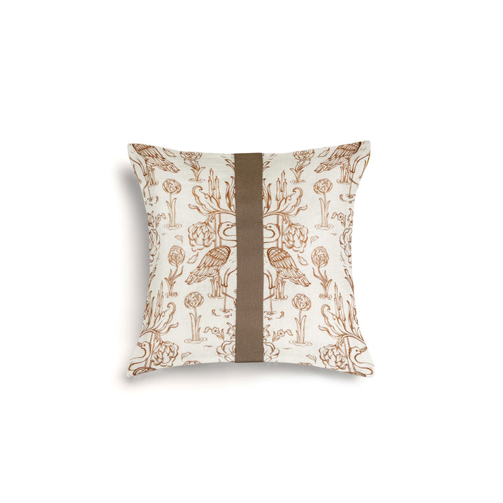 Everbound Decorative Cushion with Band Detail - White - 40x40 cm