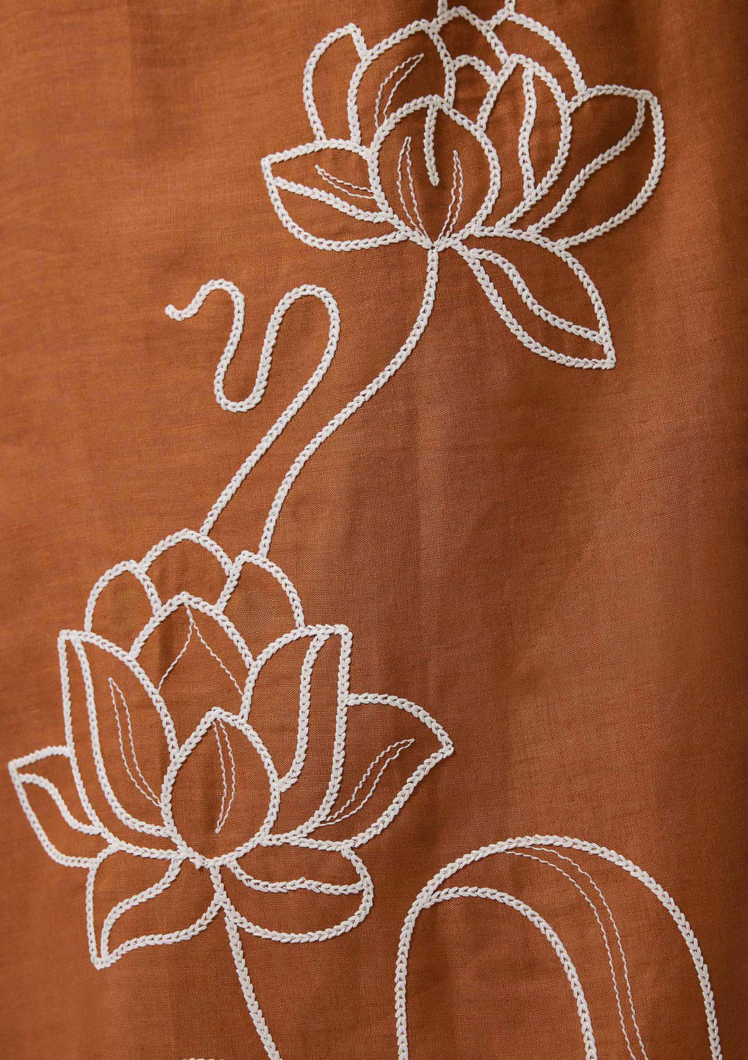 Lotus Flow Embroidered Midi Dress