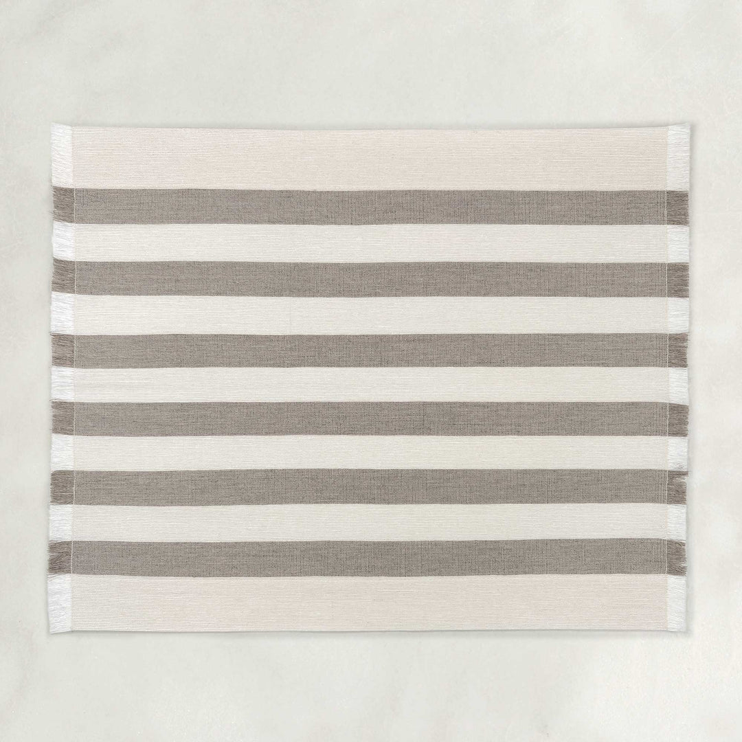 Handwoven 4-Piece Table Set – Beige Striped