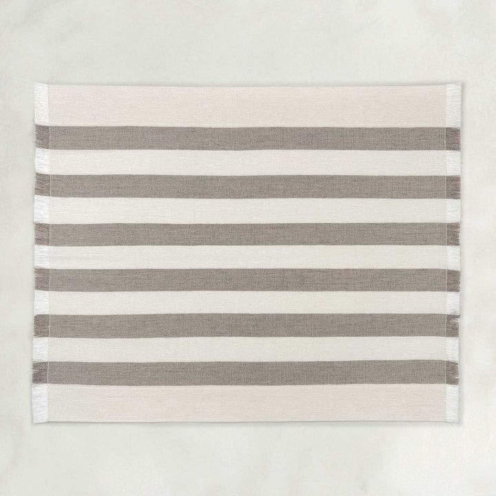 Handwoven 4-Piece Table Set – Beige Striped