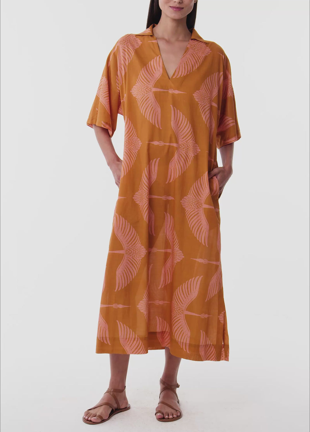 Wings Midi Kaftan - Cinnamon
