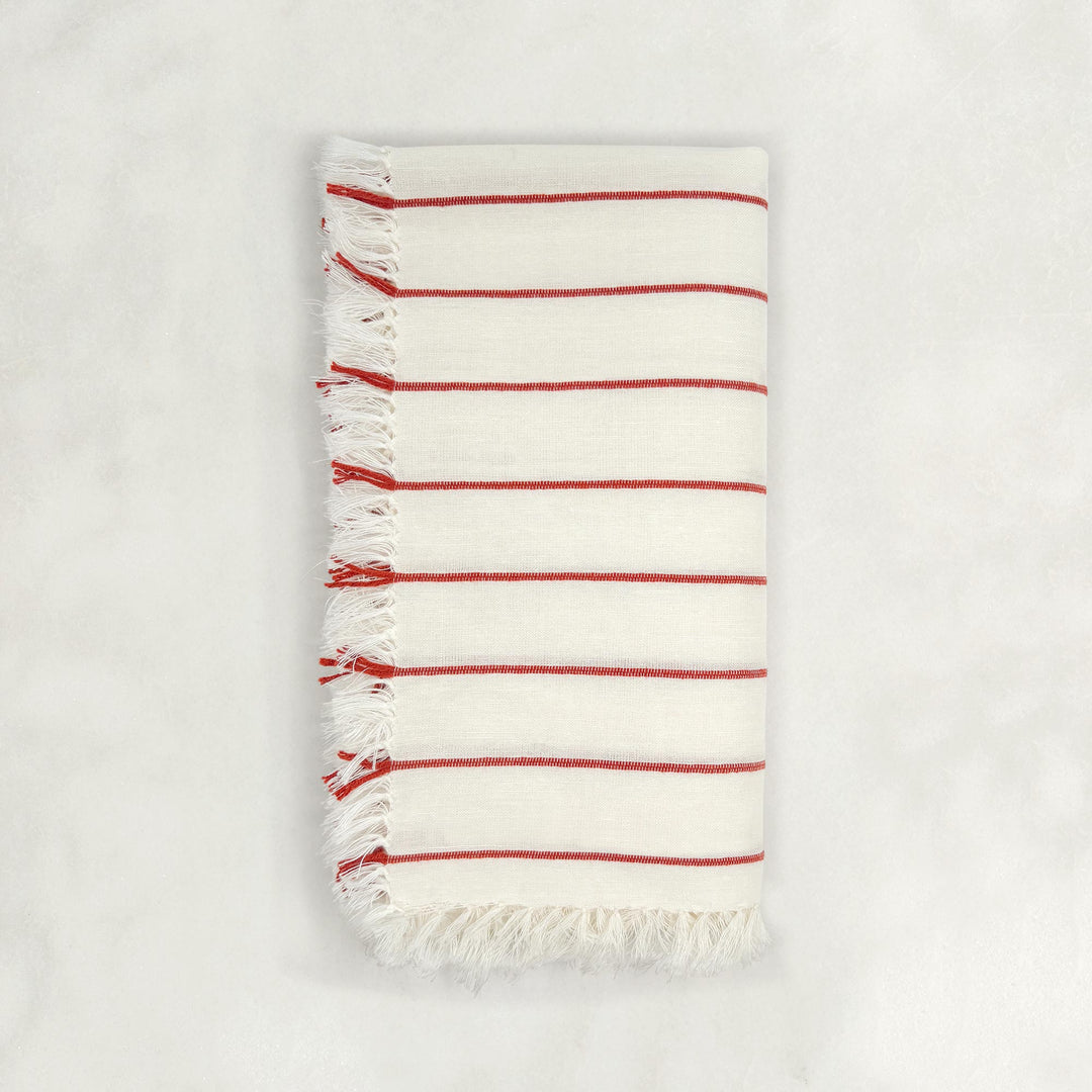 Handwoven 4-Piece Table Set – Red Striped