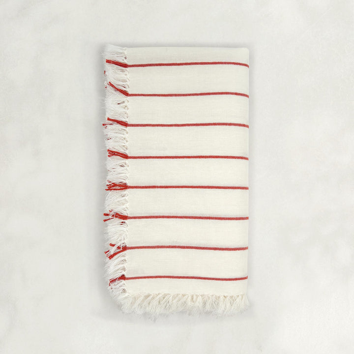 Handwoven 4-Piece Table Set – Red Striped