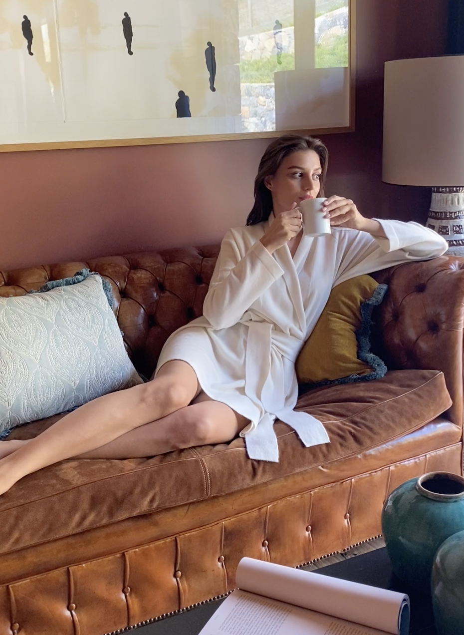 Violet Short Cashmere Robe