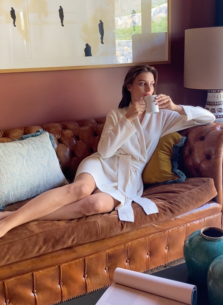 Violet Short Cashmere Robe