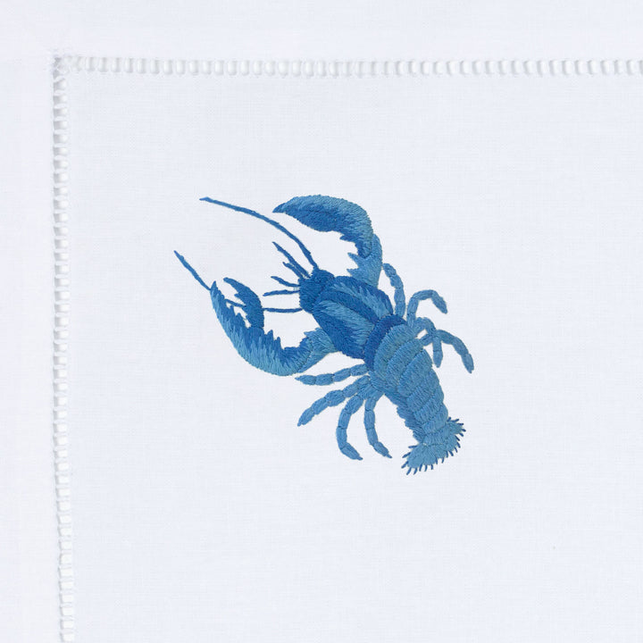 Lobster Embroidered Placemat - Blue